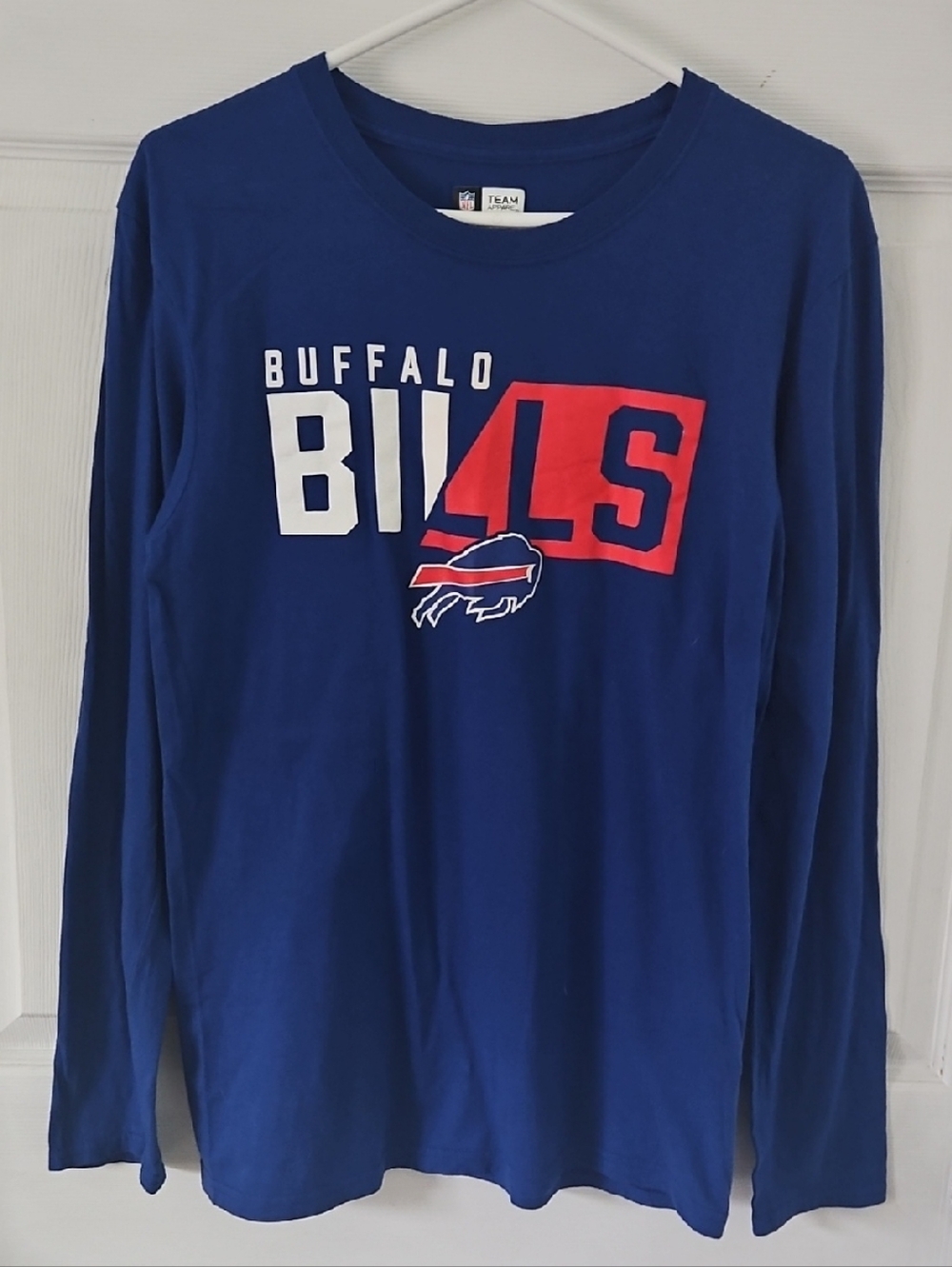 NFL Buffalo Bills Long Sleeve Shirt in Blue with Red & White Graphics